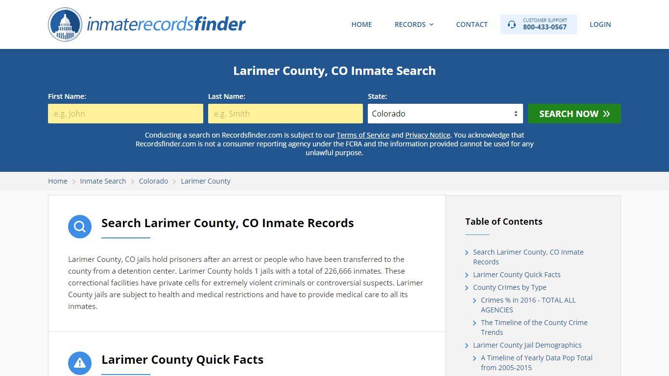 Larimer County, CO Inmate Lookup & Jail Records Online